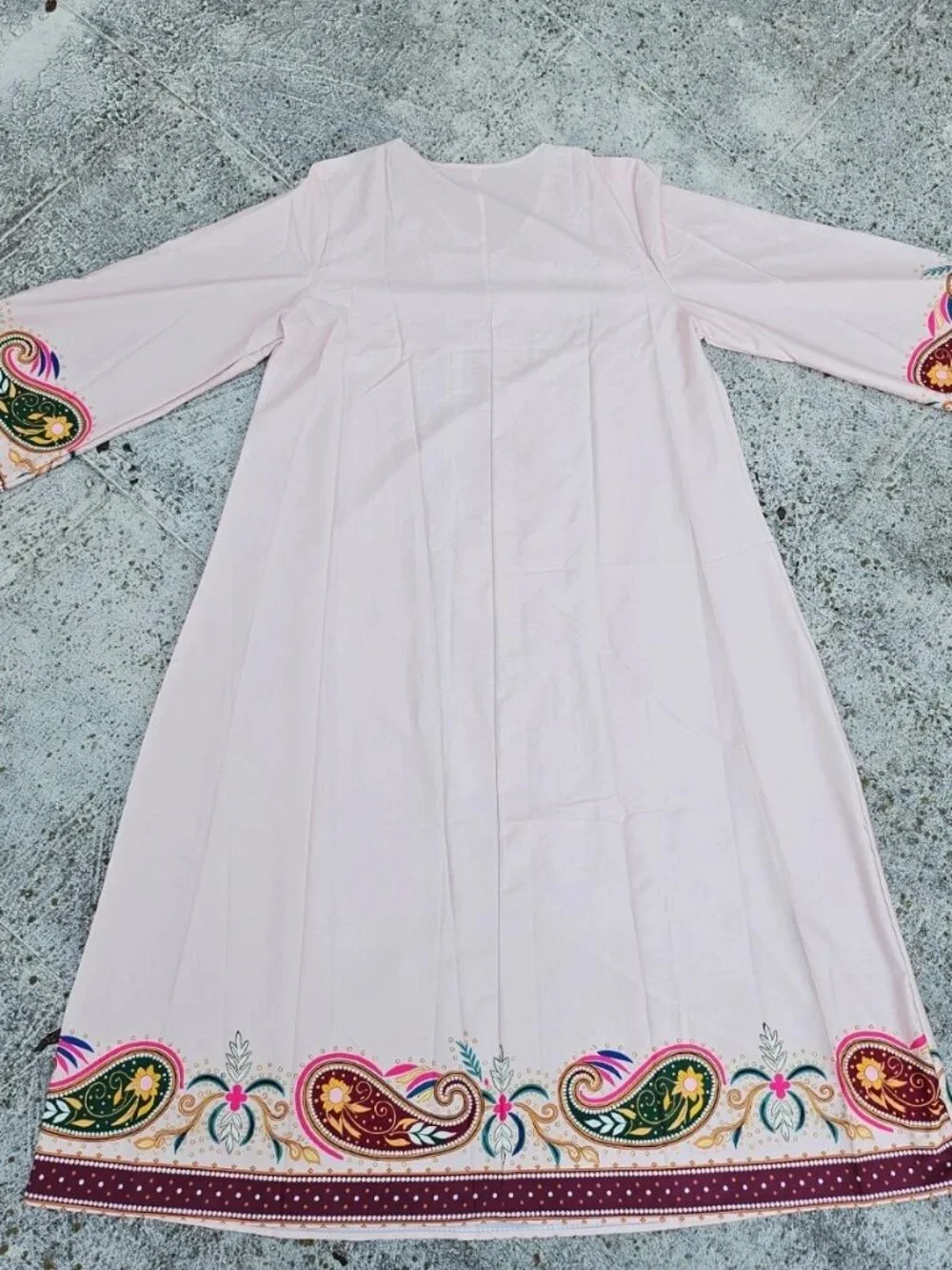 Women Dress Middle Eastern Robe Spring Summer Fashion Ethnic Print Size Plus 2XL - Picture 6 of 12